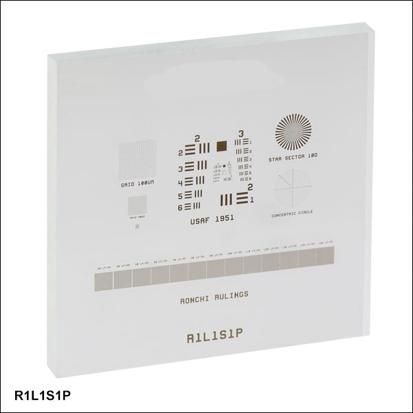 T-R1L1S1N - Negative Combined Resolution and Distortion Test Target, 18 mm Square