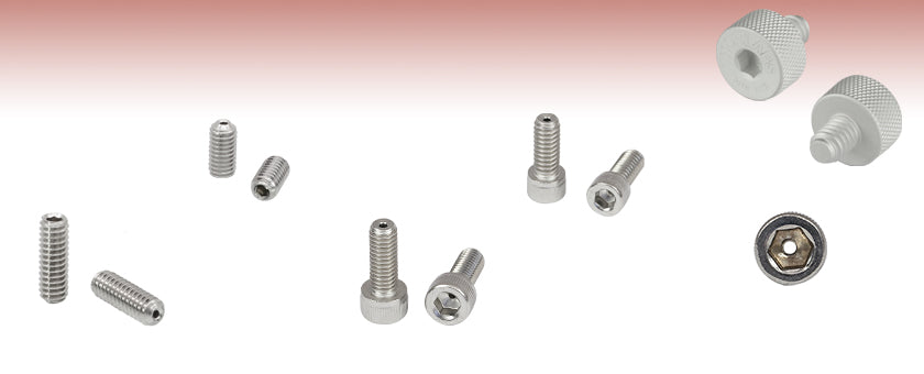 T-SH8S050V - 8-32 Vacuum-Compatible Vented Cap Screw, 316 Stainless Steel, 1/2" Long, 5 Pack