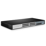 FS-S3700-24T4F, 24-Port Gigabit Ethernet L2+ Switch, 24 x Gigabit RJ45, with 4 x 1Gb SFP, Fanless