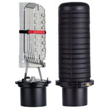 FOSC450 D6 Fiber Optic Splice Closure, Gel Cable Sealing, One Pre-installed 72-splice Tray, 6 Cable Attach., Six Ground Feedthrough Lugs, With Test Valve