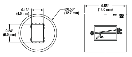 T-BDY12 - YVO4 Beam Displacer, 1.2 mm Beam Separation, Ø1/2" Housing
