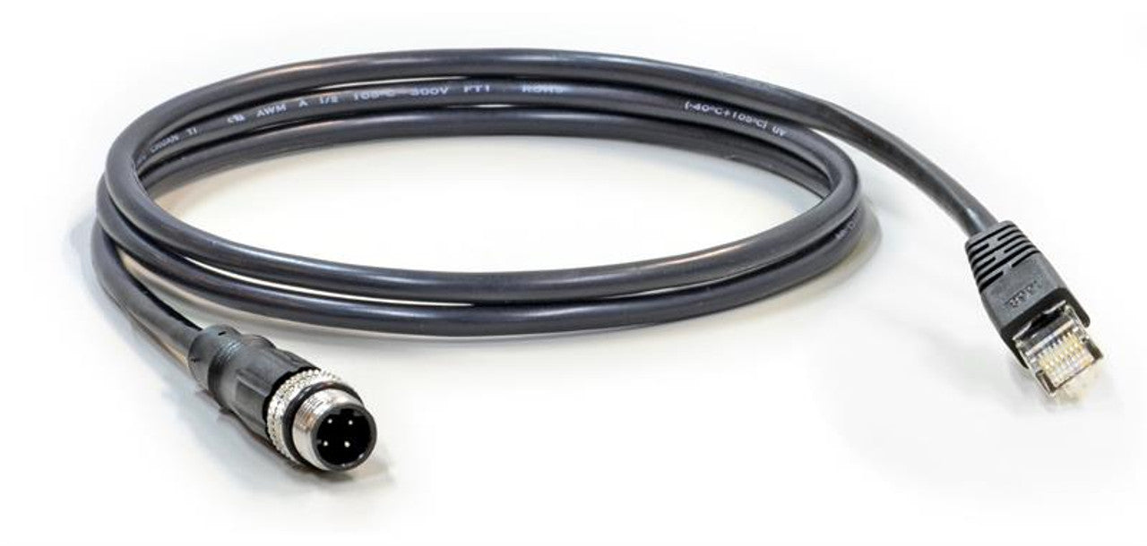 CAB-M12DM4-RJ45S - Industrial IP67 M12 4 pin threaded Amphenol connector cable for LAN (ITP switches)with RJ45 end 1m - shielded