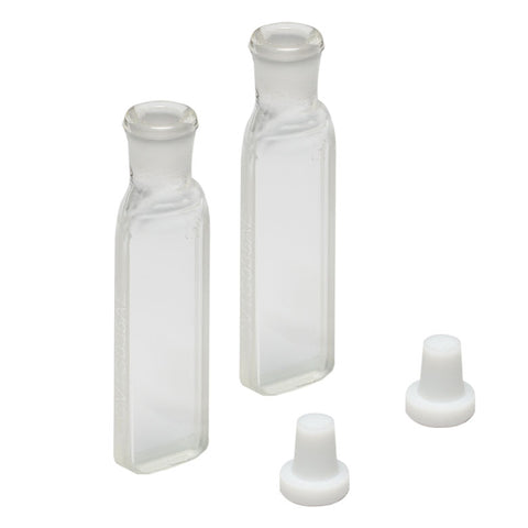 T-CV1G035AE - 350 µL Enhanced Chemical Resistance Micro Cuvette with Stopper, Borosilicate Glass, 4.7 mm Opening Diameter, 1 mm Path Length, 2 Pack