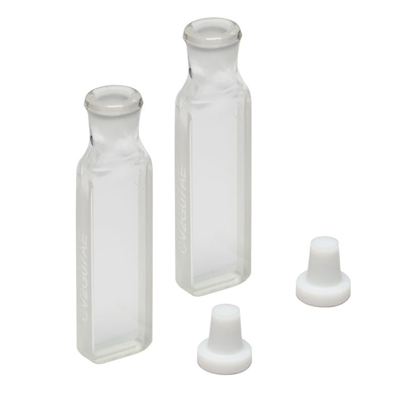T-CV2G07AE - 700 µL Enhanced Chemical Resistance Micro Cuvette with Stopper, Borosilicate Glass, 4.7 mm Opening Diameter, 2 mm Path Length, 2 Pack