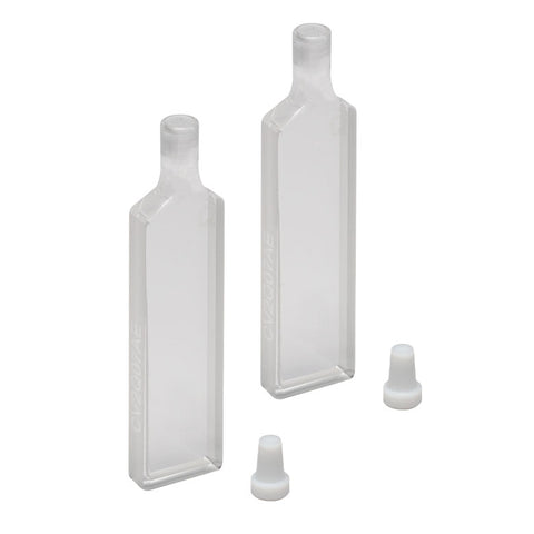 T-CV2Q07AE - 700 µL Enhanced Chemical Resistance Micro Cuvette with Stopper, Synthetic Quartz Glass, 2.6 mm Opening Diameter, 2 mm Path Length, 2 Pack