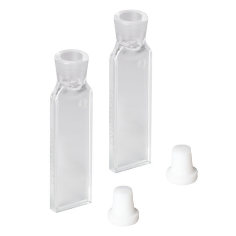T-CV1Q035AE2 - 350 µL Enhanced Chemical Resistance Micro Cuvette with Stopper, Synthetic Quartz Glass, 4.7 mm Opening Diameter, 1 mm Path Length, 2 Pack