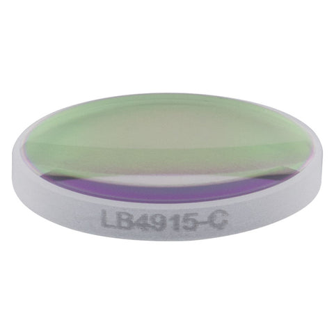 T-LB4915-C - f = 50 mm, Ø1/2" UV Fused Silica Bi-Convex Lens, AR Coating: 1050 - 1700 nm