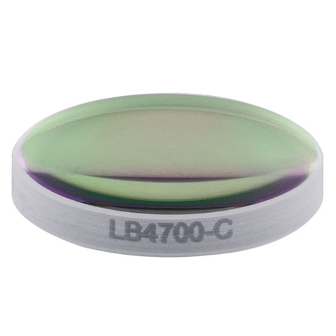 T-LB4700-C - f = 40 mm, Ø1/2" UV Fused Silica Bi-Convex Lens, AR Coating: 1050 - 1700 nm