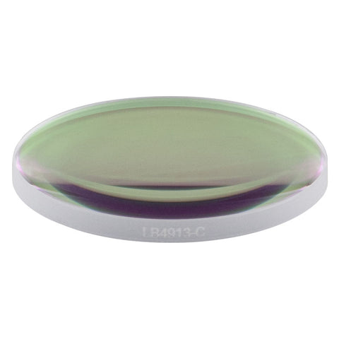 T-LB4913-C - f = 125 mm, Ø1" UV Fused Silica Bi-Convex Lens, AR Coating: 1050 - 1700 nm
