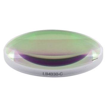 T-LB4330-C - f = 75 mm, Ø1" UV Fused Silica Bi-Convex Lens, AR Coating: 1050 - 1700 nm
