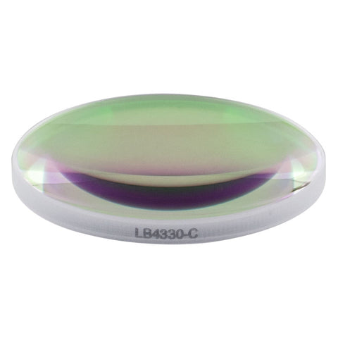 T-LB4330-C - f = 75 mm, Ø1" UV Fused Silica Bi-Convex Lens, AR Coating: 1050 - 1700 nm