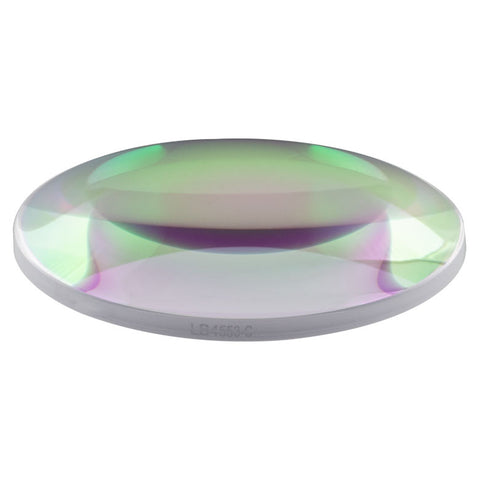 T-LB4553-C - f = 75 mm, Ø2" UV Fused Silica Bi-Convex Lens, AR Coating: 1050 - 1700 nm