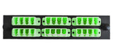 LC/APC Quad 6 Pack SM 24F Green Adapters Plate - Black