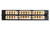 Adapter Plate 6-Pack LC Quad Multimode Beige Adapters Loaded (24 Fibers) Black