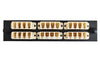 Adapter Plate 6-Pack LC Quad Multimode Beige Adapters Loaded (24 Fibers) Black