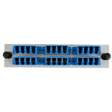 Adapter Plate 6-Pack LC Quad Singlemode Blue Adapters Loaded (24 Fibers) Off White