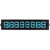 LC Duplex 8 Pack MM Aqua Adapters - Black Plate