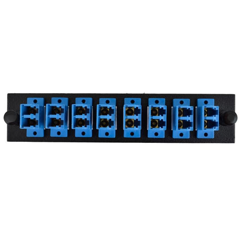 LC Duplex 8 Pack Plate Black Loaded w/SM Adapter