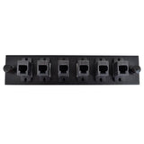 MTRJ 6 Pack MM/SM Black Adapter Plate - Black