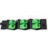 Adapter Plate 6-Pack SC Singlemode APC Green Adapters Ports Angled 45 Degrees Loaded Black
