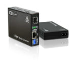 FMC-1001S-AC Gigabit Ethernet 100/1000BaseX SFP slot fiber media converter, LFP and DIP sw settings, AC power embedded, C8 AC power cord included