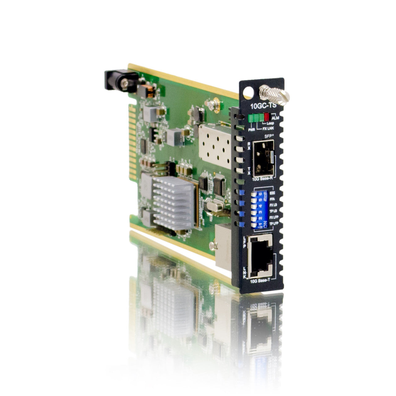 FRM220-10GC-TS - 10G Ethernet RJ45 copper to SFP+ slot media converter managed