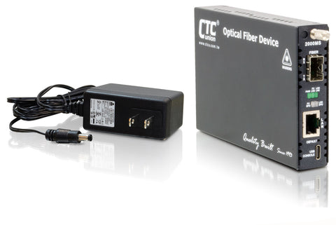 FRM220-2000MS-CH01 Gigabit Ethernet to 100/1000 SFP slot fiber media converter, IP web managed