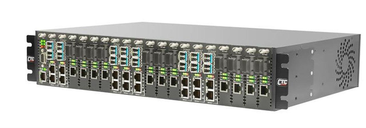 (FRM220-CH20) 20 slot fiber chassis with dual power and network management options, rack 19"