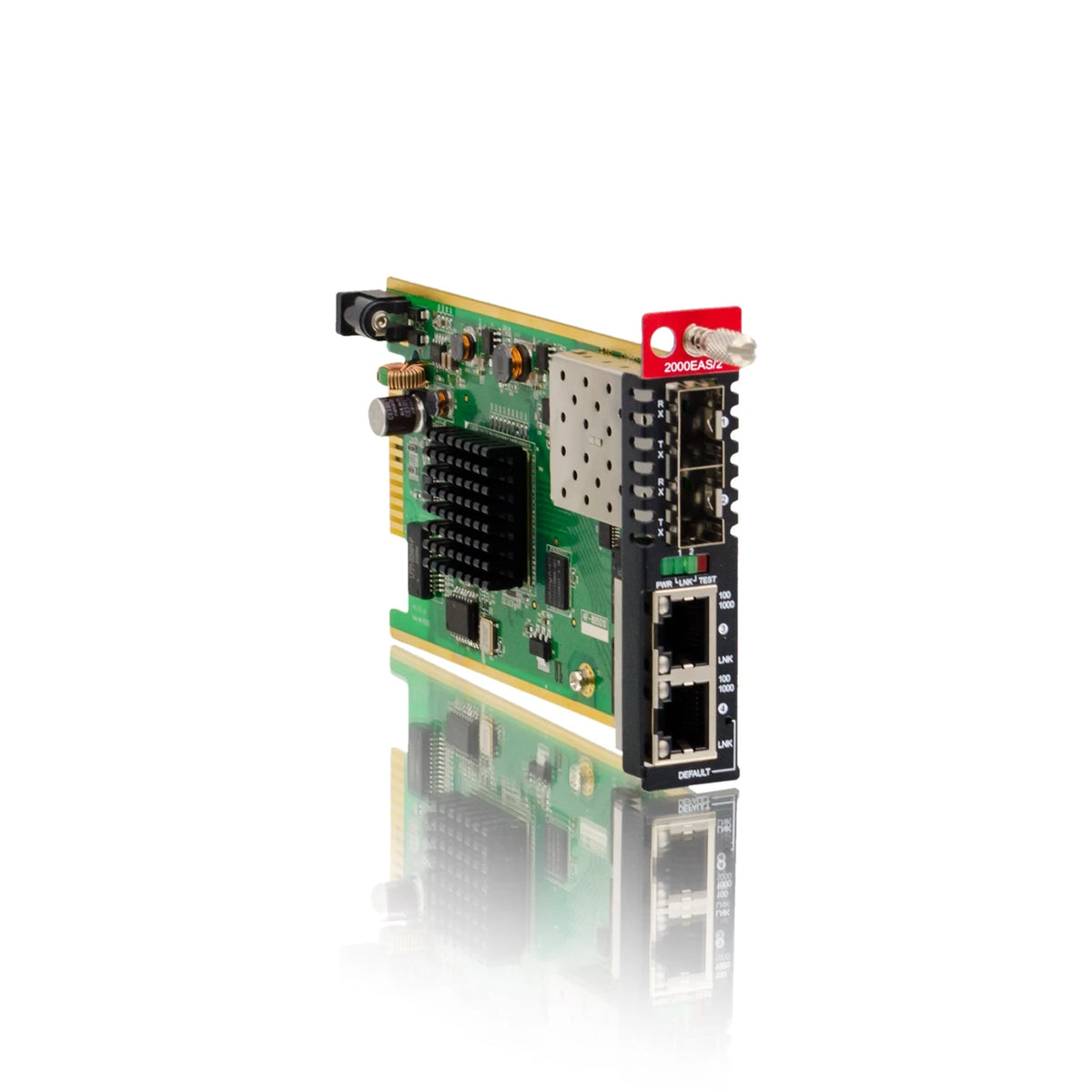 FRM220A-2000EAS/2 dual channel Gigabit Ethernet 10/100/1000BaseTx to SFP self managed fiber media converter card w/ 802.3ah OAM support