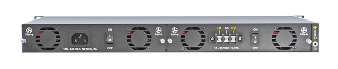 FRM220-CH08 - 8 slot fiber chassis with dual power and network management options, rack 19", 1U