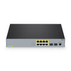 FS-S3150-8T2FP, 8-Port Gigabit Ethernet L2+ PoE+ Switch, 8 x PoE+ Ports@130W, with 2 x 1Gb SFP, Fanless