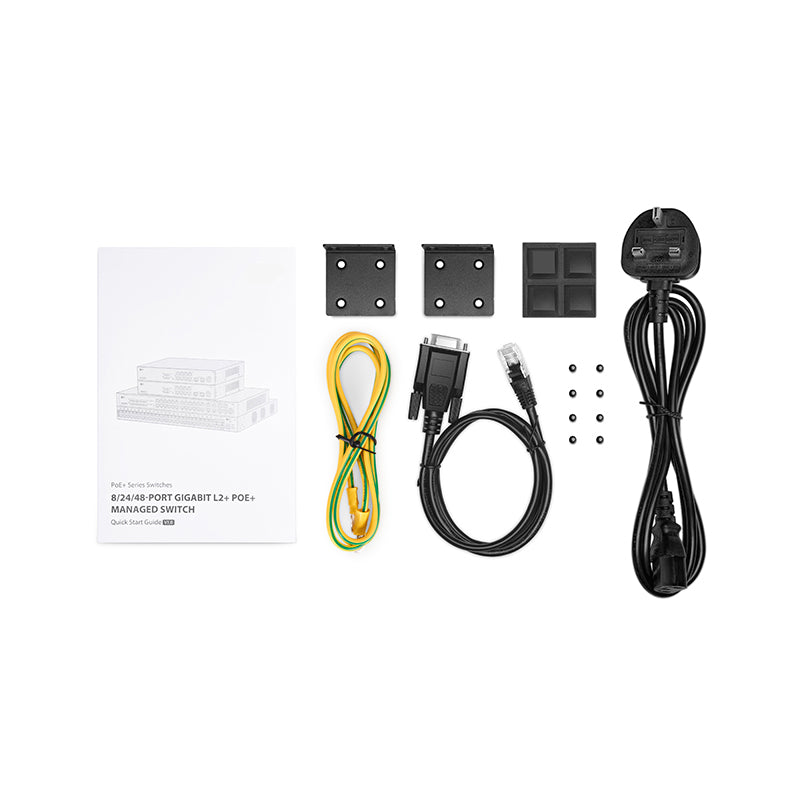FS-S3400-24T4FP, 24-Port Gigabit Ethernet L2+ PoE+ Switch, 24 x PoE+ Ports @370W, with 4 x 1Gb Combo Uplinks, Support ERPS