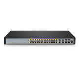 FS-S3400-24T4FP, 24-Port Gigabit Ethernet L2+ PoE+ Switch, 24 x PoE+ Ports @370W, with 4 x 1Gb Combo Uplinks, Support ERPS