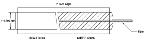 T-SMPF0110-FC - Pigtailed Ferrule, Ø1.8 mm, 8°, FC/PC, AR Coated: 1064 ...