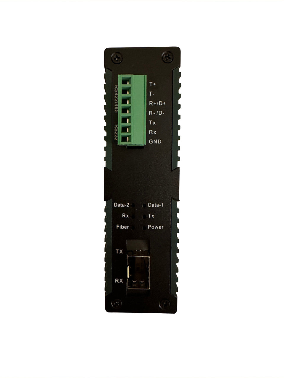 HC-SERIAL-SFP - 1x RS-232 and 1x RS-485/422 over single strand fiber industrial media converter, 8kV isolation, enhanced -40 to 75 Celsius temp. SET of TWO