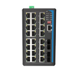 HGW-2404SM-PSE - 24x RJ45 + 4x SFP ports Gigabit Ethernet Managed PoE Industrial fiber switch 480W total power, DIN rail mount, -40 to +75 Celsius