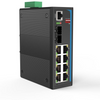 HGW-802SM - 8x RJ45 +2x SFP ports Gigabit Ethernet Managed Industrial fiber switch, DIN rail mount, -40 to +75 Celsius