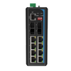 HGW-804SM - 8x RJ45 + 4x SFP ports Gigabit Ethernet Managed Industrial fiber switch, DIN rail mount, -40 to +75 Celsius