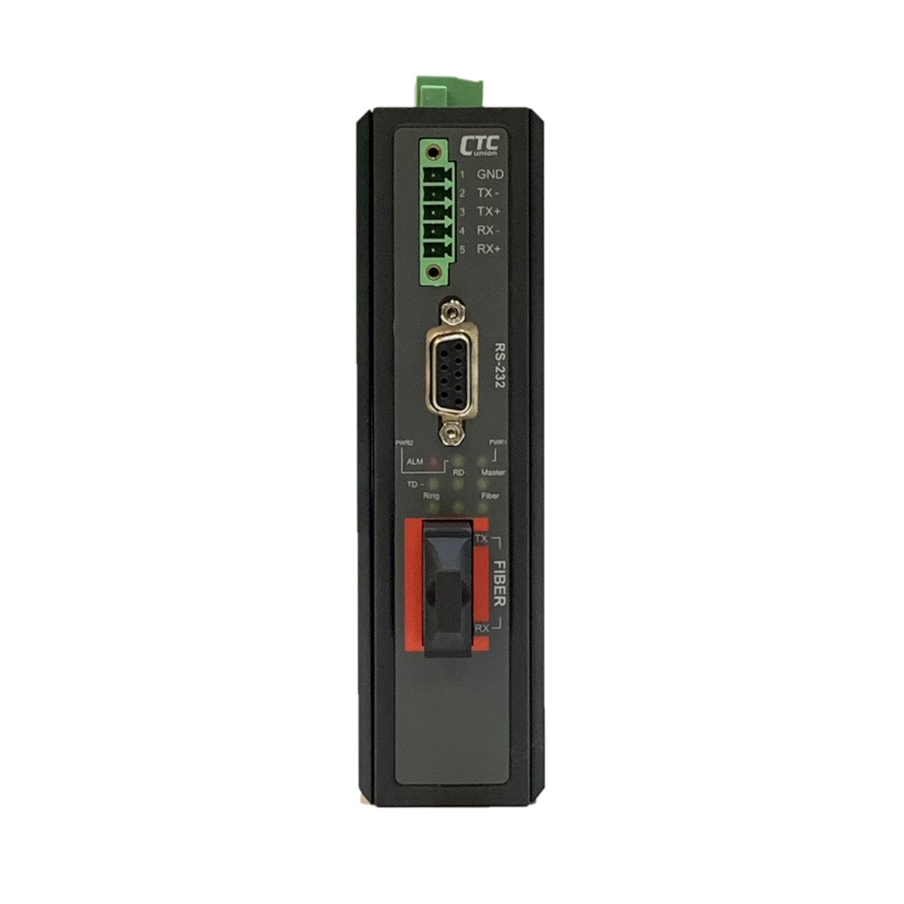 IFC-SERIAL-E-SC002 - RS-232, RS-485, RS-422 over multimode fiber industrial media converter, 2Km, 2.5kV isolation, enhanced -40 to 75 Celsius temp