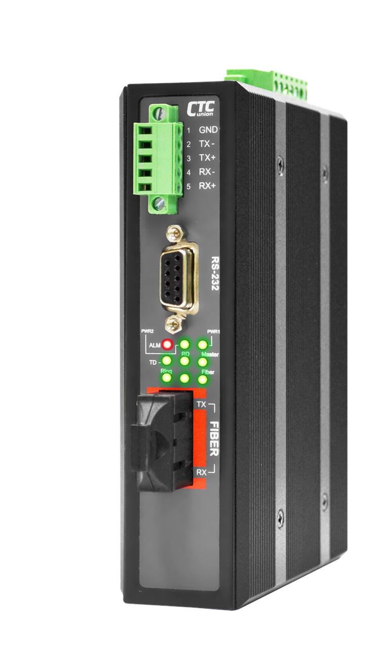 IFC-SERIAL-SC030 - RS-232, RS-485, RS-422 over singlemode fiber industrial media converter 30Km 2.5kV isolation, -10 to 60 Celsius temp