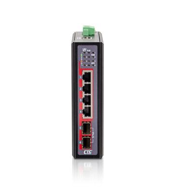 IGS-402CSW-4PHE - 4 copper + 2 SFP port SNMP/web-managed Gigabit Ethernet Industrial switch, PoE+ 120W, extreme temperature
