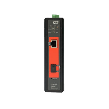 IMC-1000MS-E - Managed Gigabit Ethernet 10/100/1000Base-T to SFP slot industrial fiber media converter, 2.5kV isolation, -20-75 Celsius