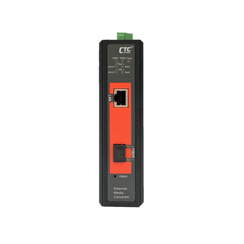 IMC-1000MS-E - Managed Gigabit Ethernet 10/100/1000Base-T to SFP slot industrial fiber media converter, 2.5kV isolation, -20-75 Celsius