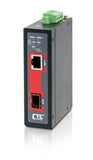 IMC-1000WS-PBE - Web Managed Gigabit Ethernet 10/100/1000Base-T to SFP slot industrial fiber media converter with PoE++ 90W 802.3bt, 2.5kV isolation, -20-75 Celsius