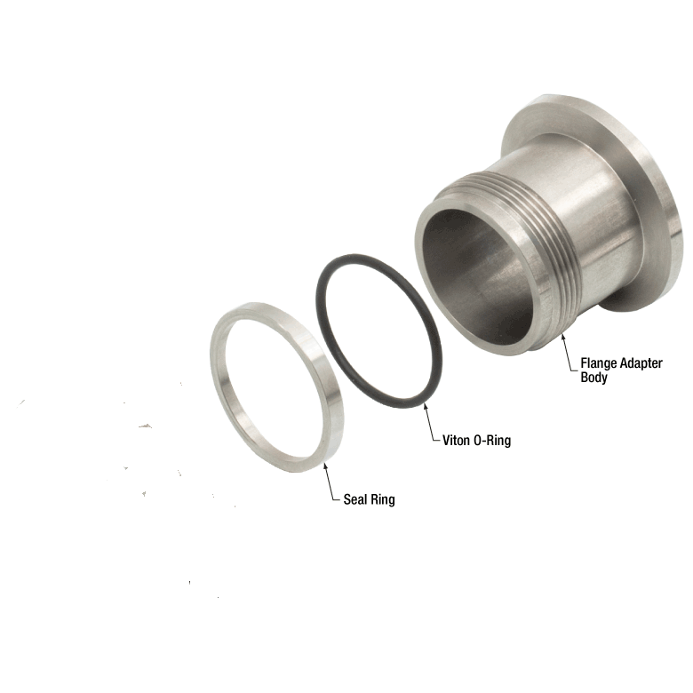 T-KF25C025 - KF25 Flange to Compression Fitting Adapter for Pipes with OD = 1/4", 6.0 mm, or 6.4 mm