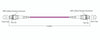 MPO female to MPO female fiber optic patch cord cable, 12 strands, Elite Low IL, OM4, 2m length, B polarity