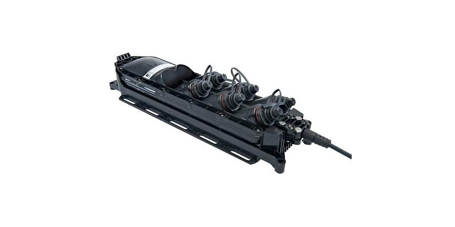 MST, Fiber Optic Multiport Service Terminal, 6-port, Long 2xn Port, Dielectric Flat Loose Tube Cable, 300 Ft