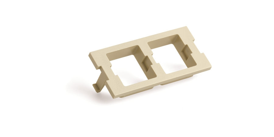 M30 Flexible Faceplate Double Port Adapter Housing, lvory.