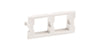 M30 Flexible Faceplate Double Port Adapter Housing, white.