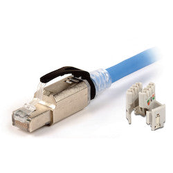 Z-PLUG CATEGORY 6A FIELD-TERM PLUG AND BOOT WITH BLACK LATCH PROTECTOR CLIP